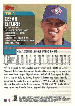 2000 Topps Traded & Rookies #T51 Cesar Izturis Back