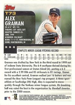 2000 Topps Traded & Rookies #T73 Alex Graman Back