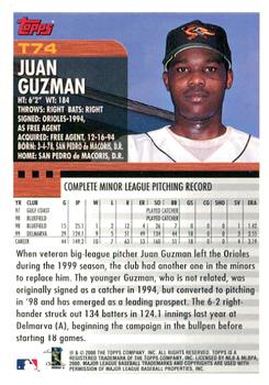 2000 Topps Traded & Rookies #T74 Juan Guzman Back