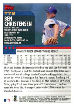 2000 Topps Traded & Rookies #T79 Ben Christensen Back