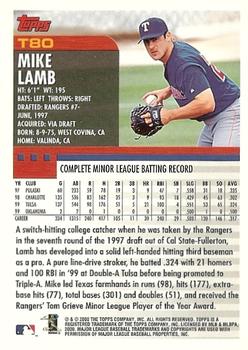 2000 Topps Traded & Rookies #T80 Mike Lamb Back