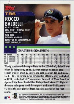 2000 Topps Traded & Rookies #T86 Rocco Baldelli Back