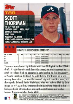 2000 Topps Traded & Rookies #T89 Scott Thorman Back