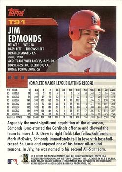 2000 Topps Traded & Rookies #T91 Jim Edmonds Back