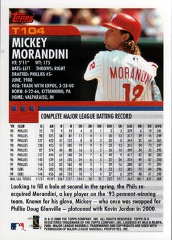 2000 Topps Traded & Rookies #T104 Mickey Morandini Back