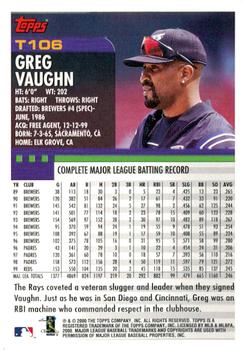 2000 Topps Traded & Rookies #T106 Greg Vaughn Back