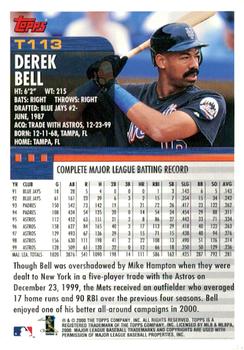 2000 Topps Traded & Rookies #T113 Derek Bell Back