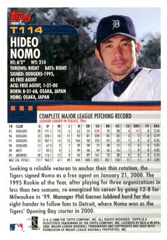 2000 Topps Traded & Rookies #T114 Hideo Nomo Back