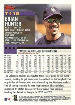 2000 Topps Traded & Rookies #T118 Brian Hunter Back