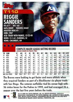 2000 Topps Traded & Rookies #T110 Reggie Sanders Back