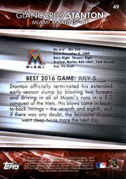 2016 Bowman's Best - Gold Refractor #49 Giancarlo Stanton Back