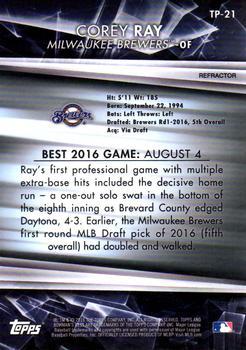 2016 Bowman's Best - Top Prospects Atomic Refractor #TP-21 Corey Ray Back