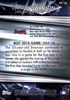 2016 Bowman's Best - Top Prospects Orange Refractor #TP-16 Dansby Swanson Back