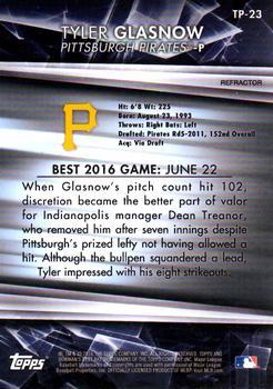 2016 Bowman's Best - Top Prospects Orange Refractor #TP-23 Tyler Glasnow Back