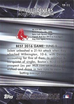 2016 Bowman's Best - Top Prospects Red Refractor #TP-11 Rafael Devers Back