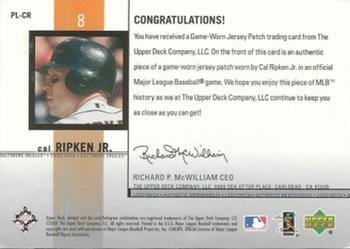 2002 Upper Deck - Game-Worn Patches: Logo Patch #PL-CR Cal Ripken Jr. Back