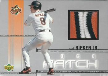 2002 Upper Deck - Game-Worn Patches: Logo Patch #PL-CR Cal Ripken Jr. Front