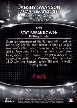 2016 Bowman's Best - Stat Lines #SL-DS Dansby Swanson Back