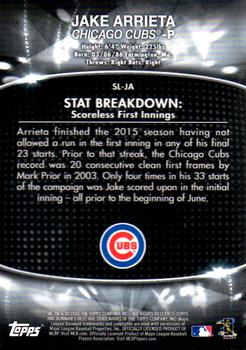 2016 Bowman's Best - Stat Lines #SL-JA Jake Arrieta Back