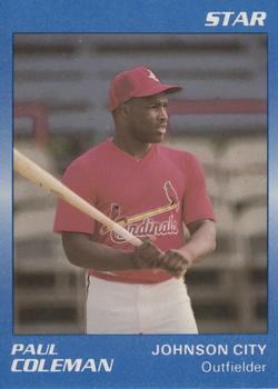 1989 Star Johnson City Cardinals - Platinum #6 Paul Coleman Front