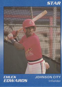 1989 Star Johnson City Cardinals - Platinum #9 Chuck Edwards Front