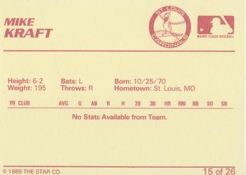 1989 Star Johnson City Cardinals - Platinum #15 Mike Kraft Back