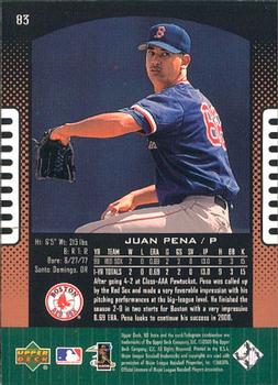 2000 UD Ionix #83 Juan Pena Back