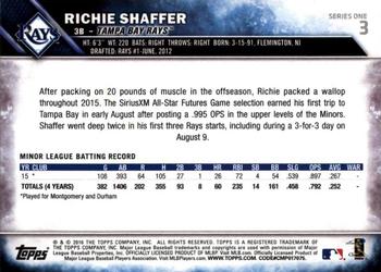 2016 Topps - 65th Anniversary #3 Richie Shaffer Back