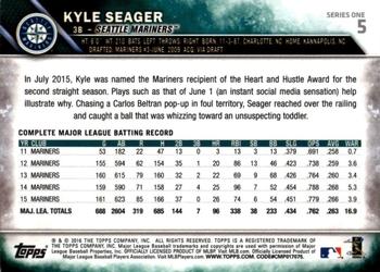 2016 Topps - 65th Anniversary #5 Kyle Seager Back