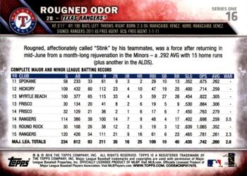 2016 Topps - 65th Anniversary #16 Rougned Odor Back
