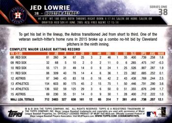 2016 Topps - 65th Anniversary #38 Jed Lowrie Back