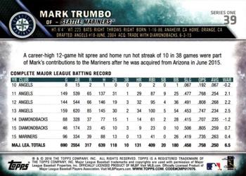 2016 Topps - 65th Anniversary #39 Mark Trumbo Back