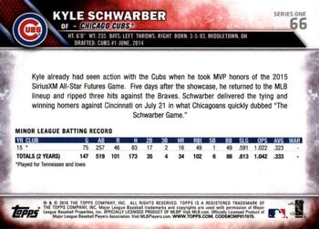 2016 Topps - 65th Anniversary #66 Kyle Schwarber Back