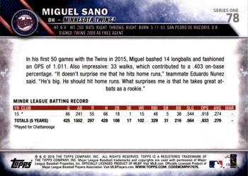 2016 Topps - 65th Anniversary #78 Miguel Sano Back