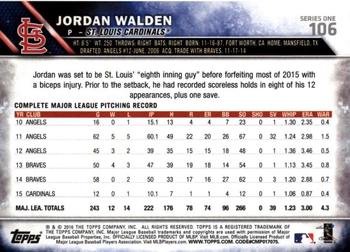 2016 Topps - 65th Anniversary #106 Jordan Walden Back