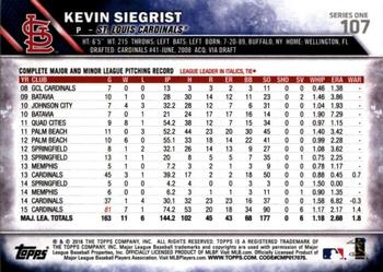 2016 Topps - 65th Anniversary #107 Kevin Siegrist Back