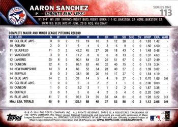 2016 Topps - 65th Anniversary #113 Aaron Sanchez Back