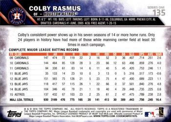 2016 Topps - 65th Anniversary #135 Colby Rasmus Back