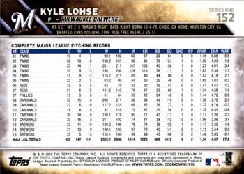 2016 Topps - 65th Anniversary #152 Kyle Lohse Back