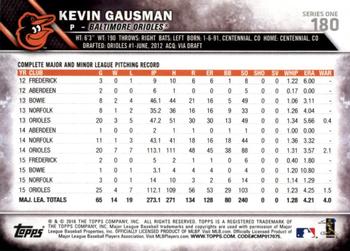 2016 Topps - 65th Anniversary #180 Kevin Gausman Back