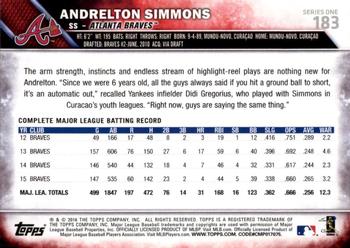 2016 Topps - 65th Anniversary #183 Andrelton Simmons Back
