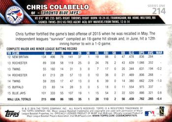 2016 Topps - 65th Anniversary #214 Chris Colabello Back
