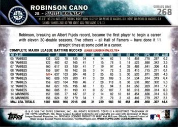 2016 Topps - 65th Anniversary #268 Robinson Cano Back