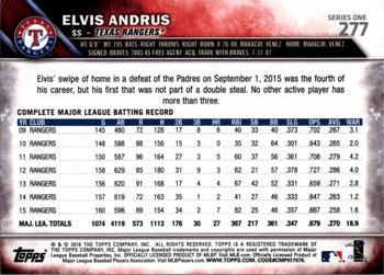 2016 Topps - 65th Anniversary #277 Elvis Andrus Back