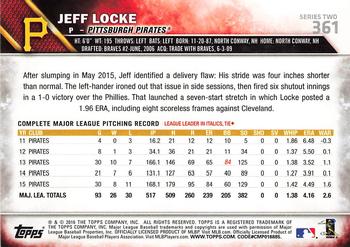 2016 Topps - 65th Anniversary #361 Jeff Locke Back