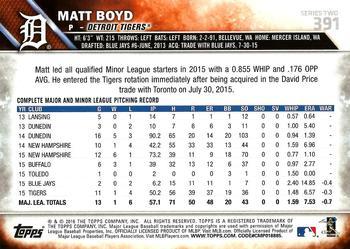 2016 Topps - 65th Anniversary #391 Matt Boyd Back