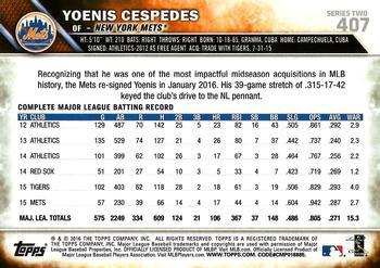 2016 Topps - 65th Anniversary #407 Yoenis Cespedes Back