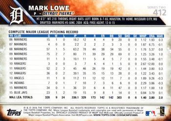2016 Topps - 65th Anniversary #412 Mark Lowe Back