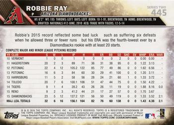2016 Topps - 65th Anniversary #445 Robbie Ray Back