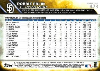 2016 Topps - 65th Anniversary #473 Robbie Erlin Back